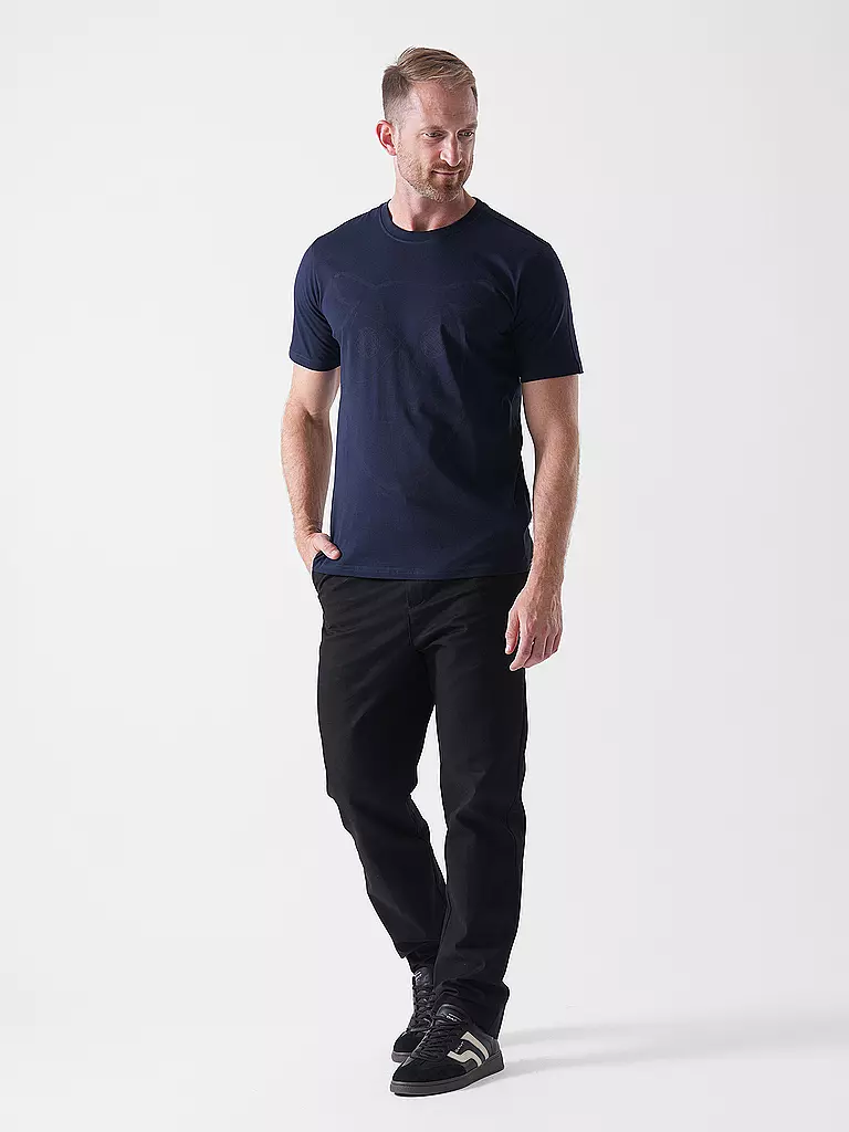 KNOWLEDGE COTTON APPAREL | T-Shirt BIG OWL | Bleu foncé