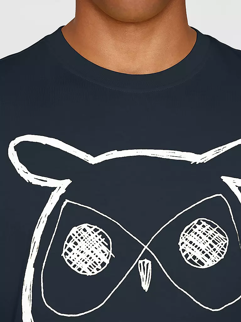 KNOWLEDGE COTTON APPAREL | T-Shirt BIG OWL | blau