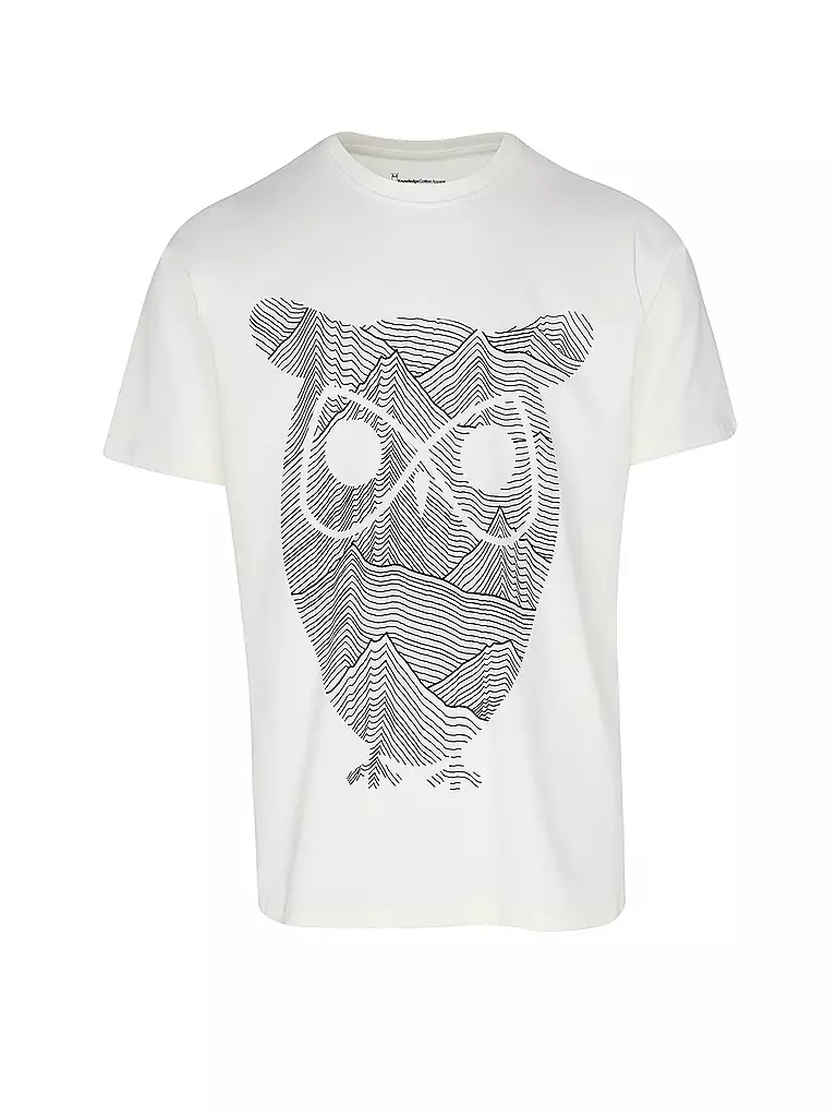 KNOWLEDGE COTTON APPAREL | T-Shirt OWL LINES | Crème
