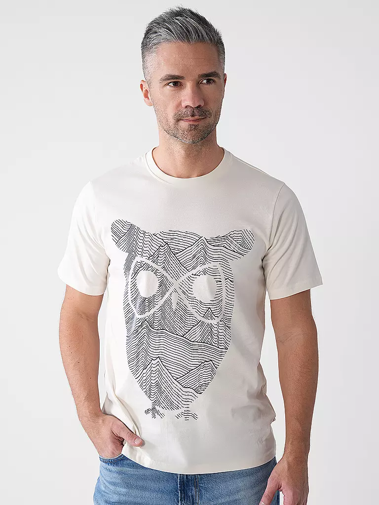 KNOWLEDGE COTTON APPAREL | T-Shirt OWL LINES | 