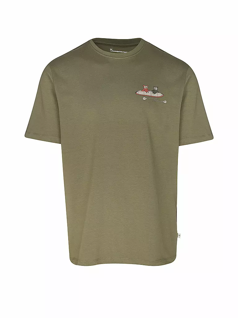KNOWLEDGE COTTON APPAREL | T-Shirt TEE KAJAK | Olive