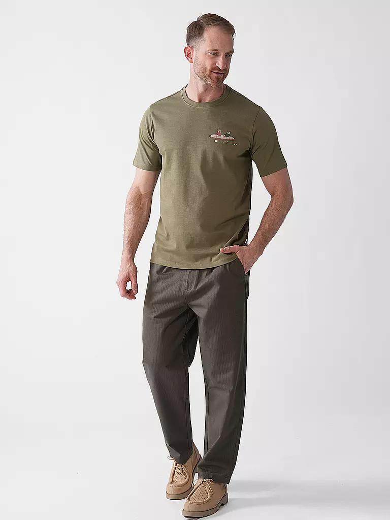 KNOWLEDGE COTTON APPAREL | T-Shirt TEE KAJAK | Olive