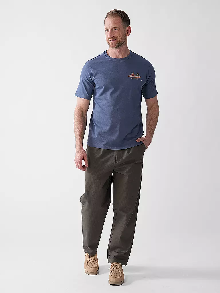 KNOWLEDGE COTTON APPAREL | T-Shirt TEE KAJAK | Bleu