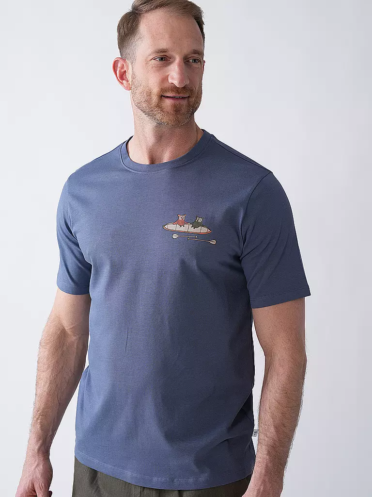 KNOWLEDGE COTTON APPAREL | T-Shirt TEE KAJAK | Bleu
