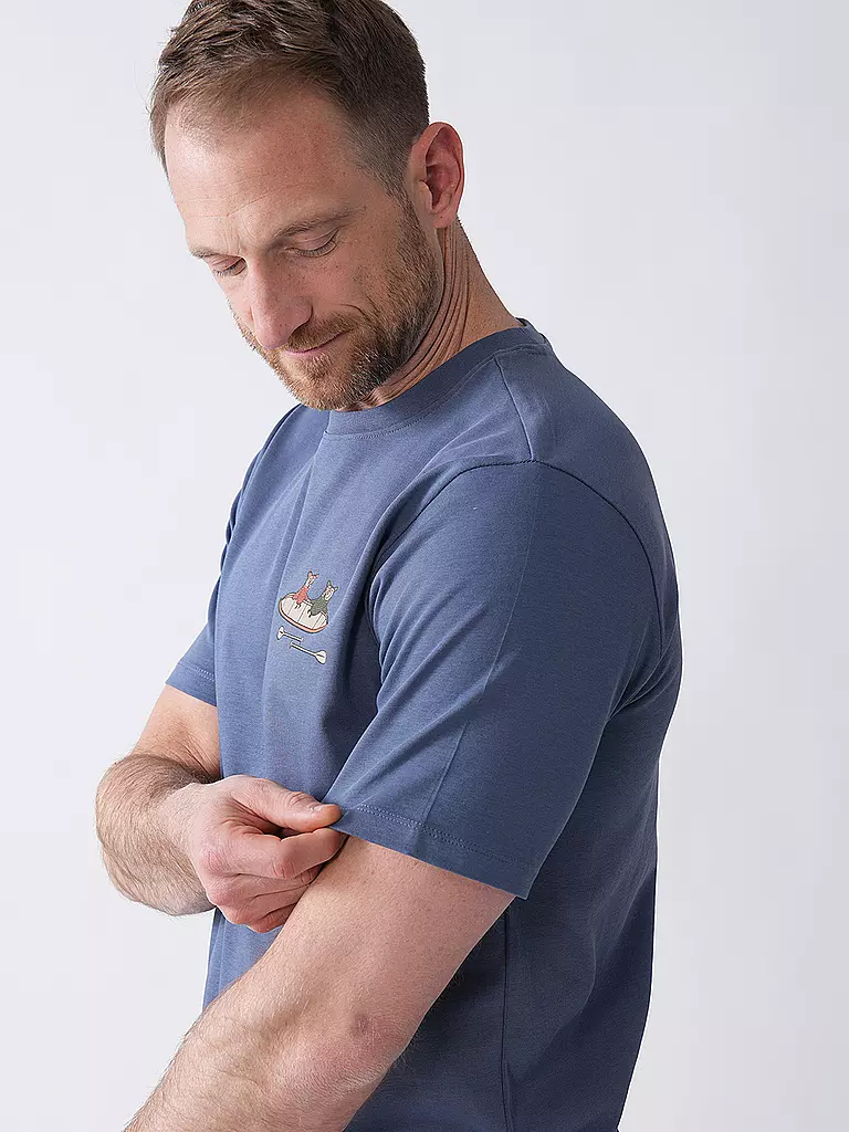 KNOWLEDGE COTTON APPAREL | T-Shirt TEE KAJAK | Bleu