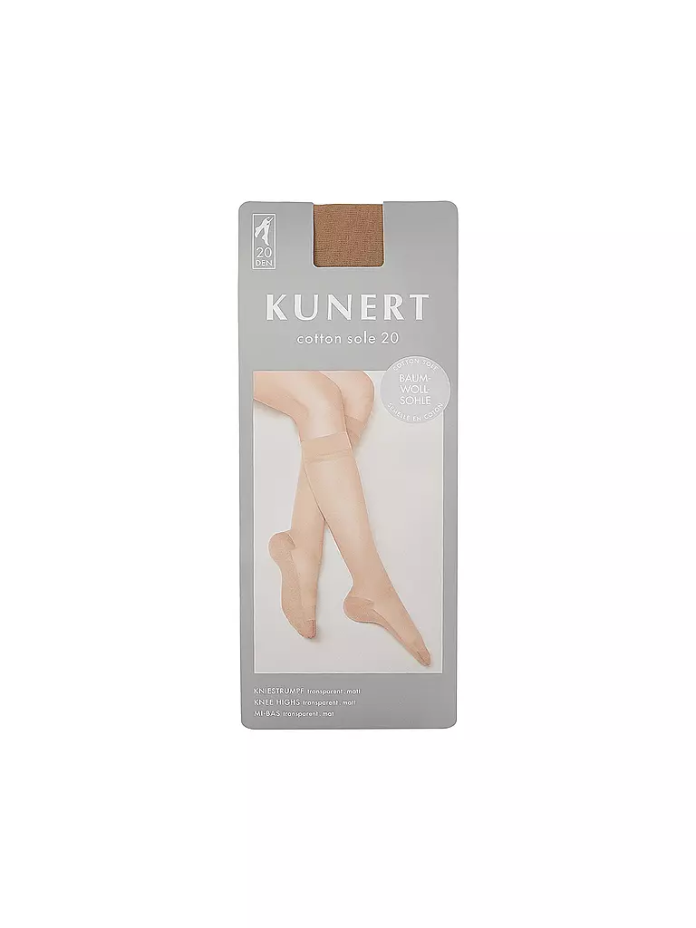 KUNERT | Kniestrümpfe COTTON SOLE 20 DEN | Marron clair
