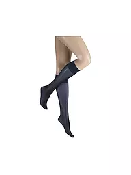 KUNERT | Kniestrümpfe Satin 40 den marine | Bleu