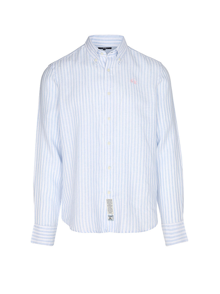 Chemise en lin bleu clair L