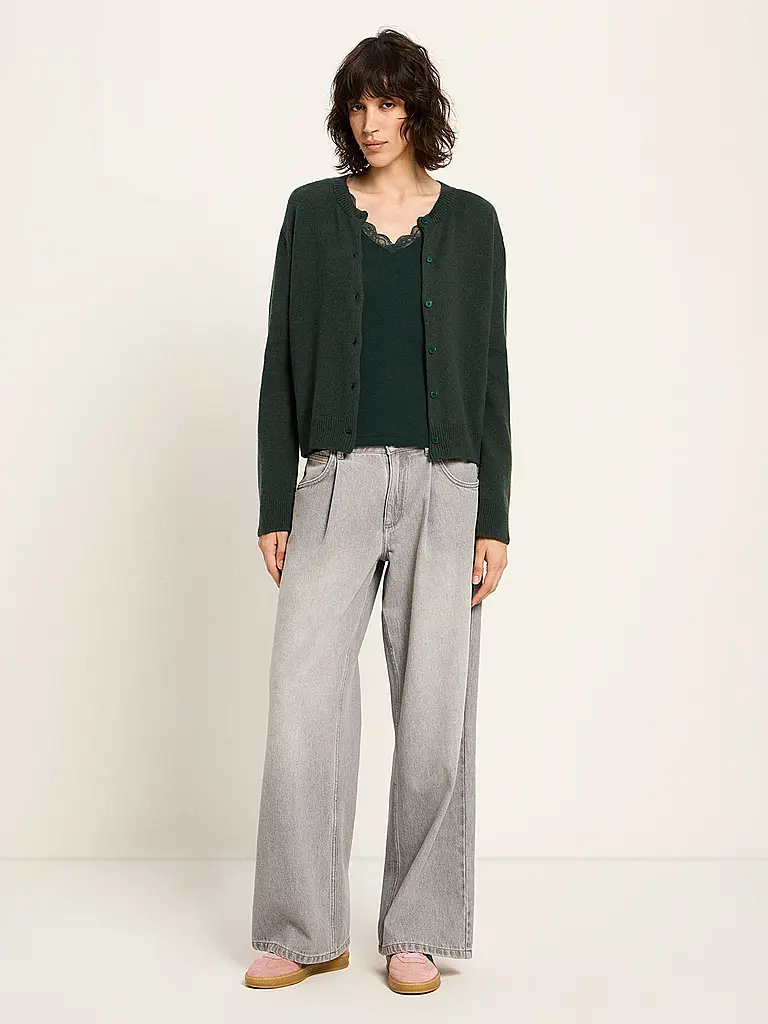 LANIUS | Cardigan Coupe Carrée | dunkelgrün