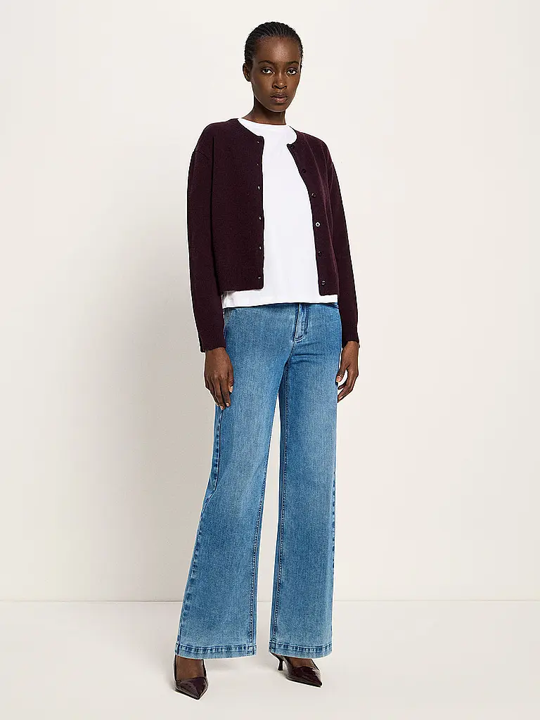 LANIUS | Gilet coupe carrée | dunkelrot