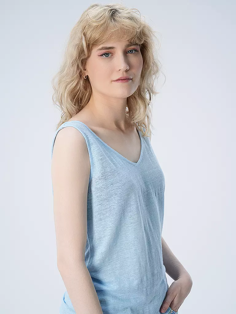 LANIUS | Leinentop  | Bleu clair