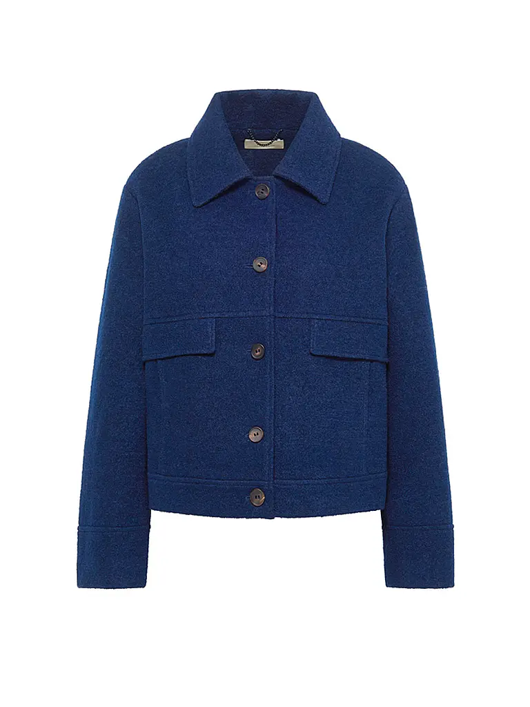 LANIUS | Veste en laine foulée | blau