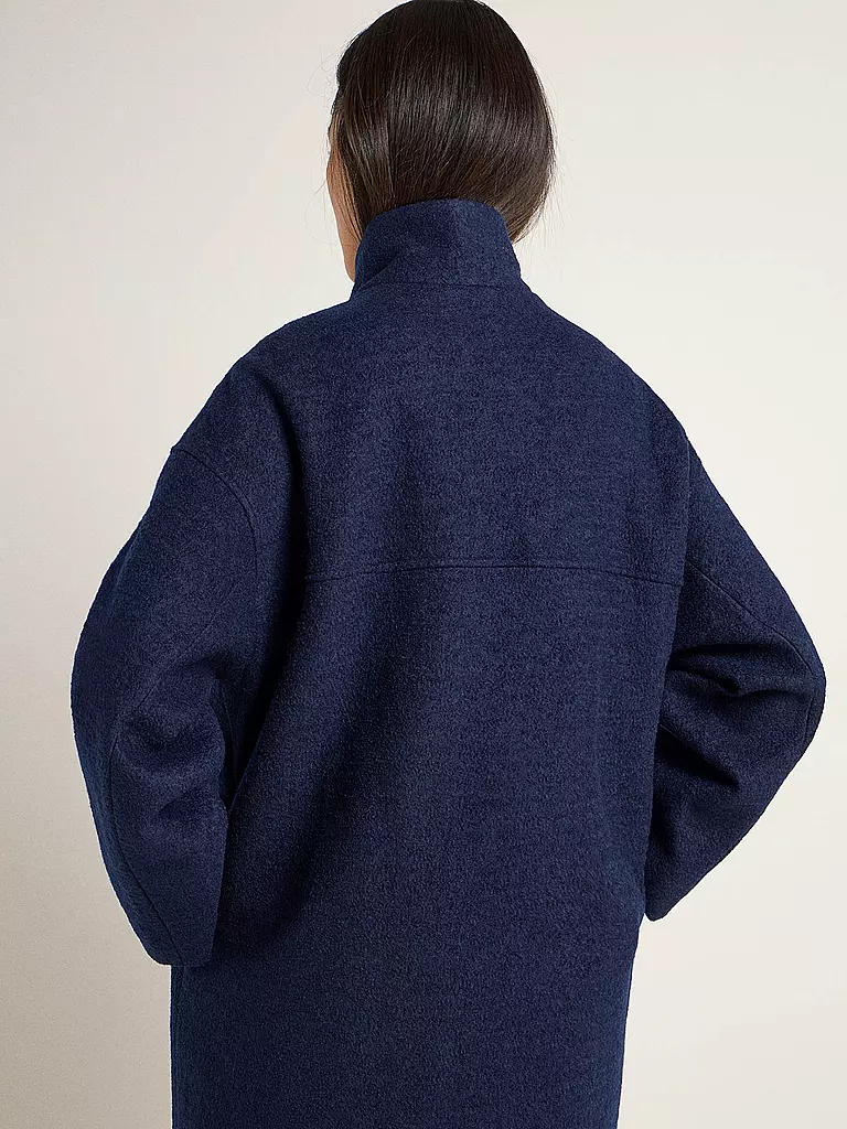 LANIUS | Wollmantel Oversized Fit | Bleu foncé