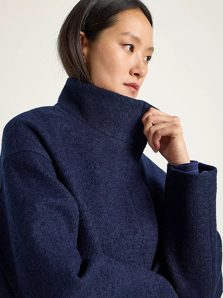 LANIUS | Wollmantel Oversized Fit | Bleu foncé