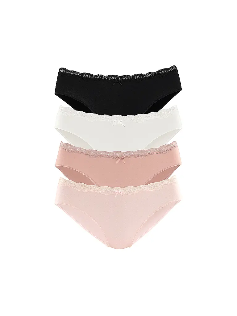 LASCANA | Lot de 4 slips rose box | Beige