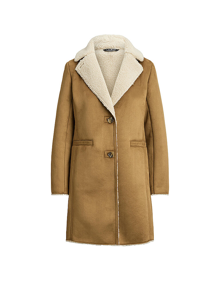 LAUREN+RALPH+LAUREN+Manteau+aspect+fourrure+camel+|+M