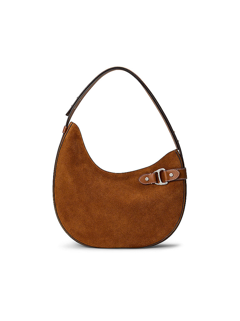 LAUREN+RALPH+LAUREN+Sac+en+cuir+-+Sac+Hobo+TASHA+Large+marron+clair