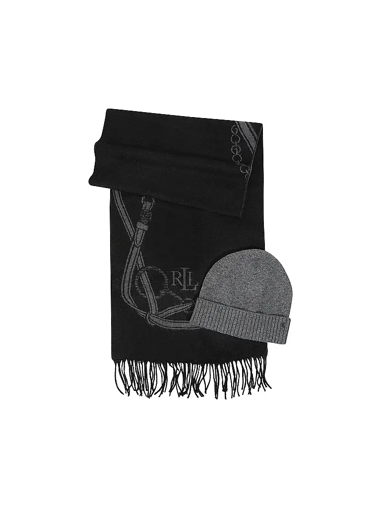 LAUREN RALPH LAUREN | Ensemble 2 pièces bonnet et écharpe | schwarz