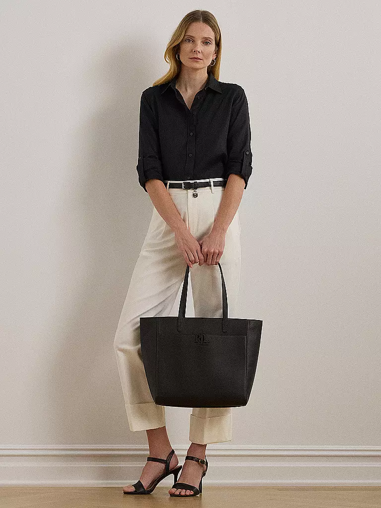 LAUREN RALPH LAUREN | Ledertasche - Shopper Large  | Noir