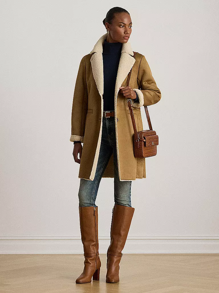 LAUREN RALPH LAUREN | Manteau aspect fourrure | Camel