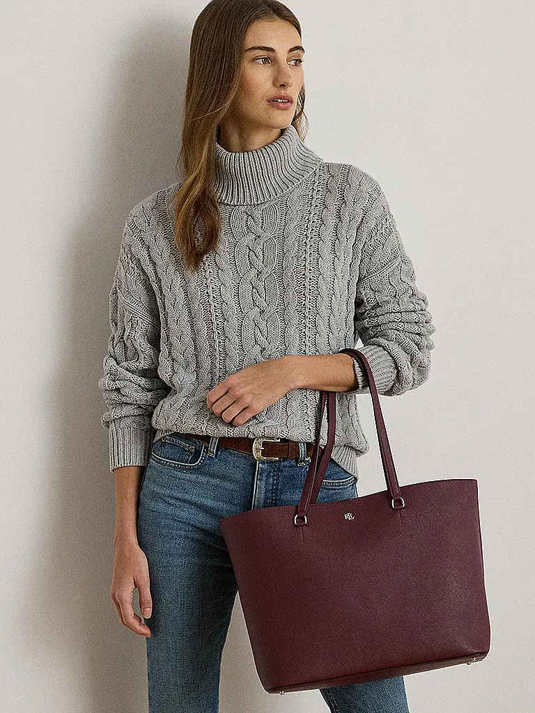 LAUREN RALPH LAUREN | Sac en cuir - Shopper KARLY Large | dunkelrot
