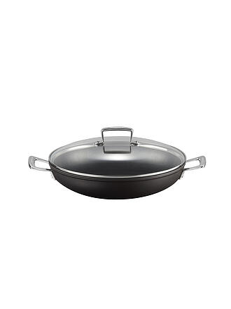 LE CREUSET | Poêle professionnelle antiadhésive en aluminium avec couvercle en verre 30 cm Noir