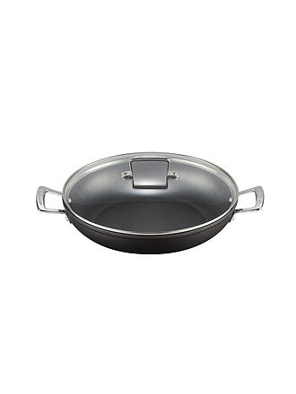 LE CREUSET | Poêle professionnelle antiadhésive en aluminium avec couvercle en verre 30 cm Noir