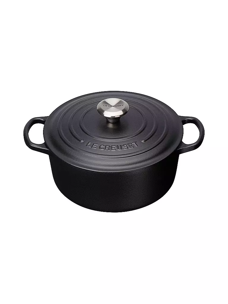 LE CREUSET | Bräter rund "Signature" 20cm 4,2l (Noir) | schwarz
