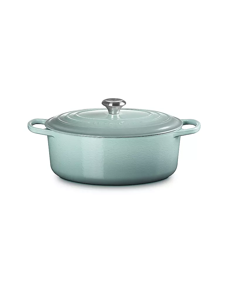 LE CREUSET | Cocotte ovale SIGNATURE 31cm 6,3l Sel Marin | hellgrau