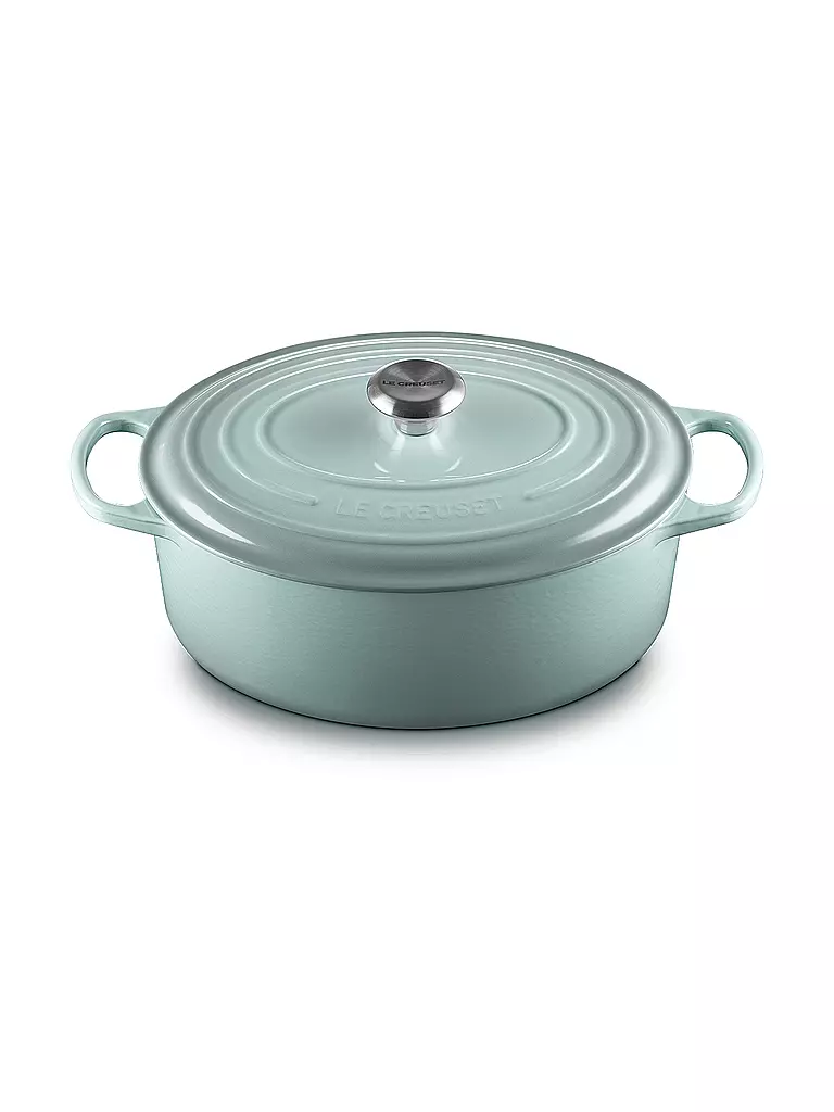 LE CREUSET | Cocotte ovale SIGNATURE 31cm 6,3l Sel Marin | hellgrau