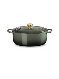 LE CREUSET | Cocotte ovale SIGNATURE 31cm 6,3l Noir | Vert foncé