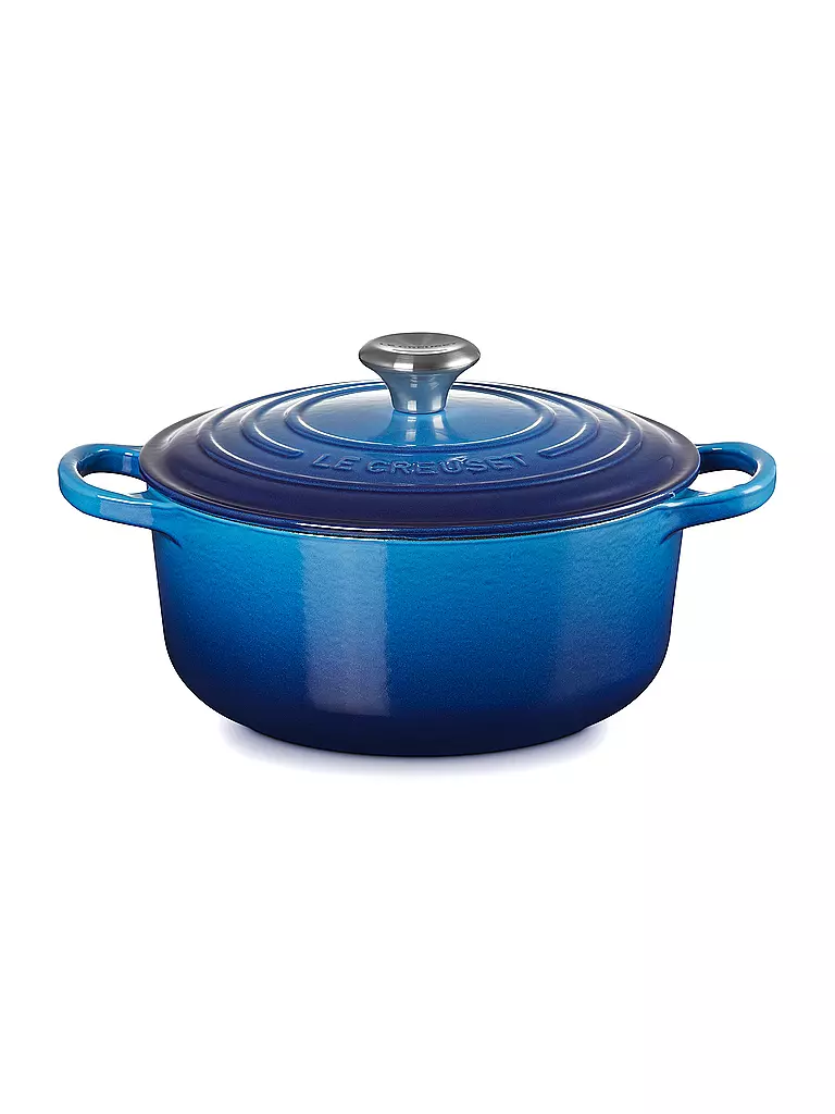 LE CREUSET | Cocotte ronde 20cm/2,4l SIGNATURE Azure | blau
