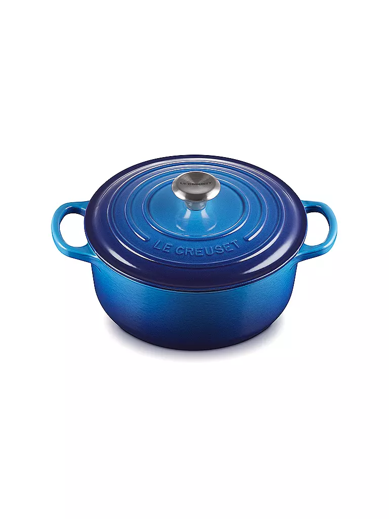 LE CREUSET | Cocotte ronde 20cm/2,4l SIGNATURE Azure | blau
