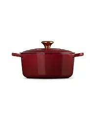 LE CREUSET | Cocotte ronde Signature 24cm/4,2l Sel de Mer | Rouge foncé