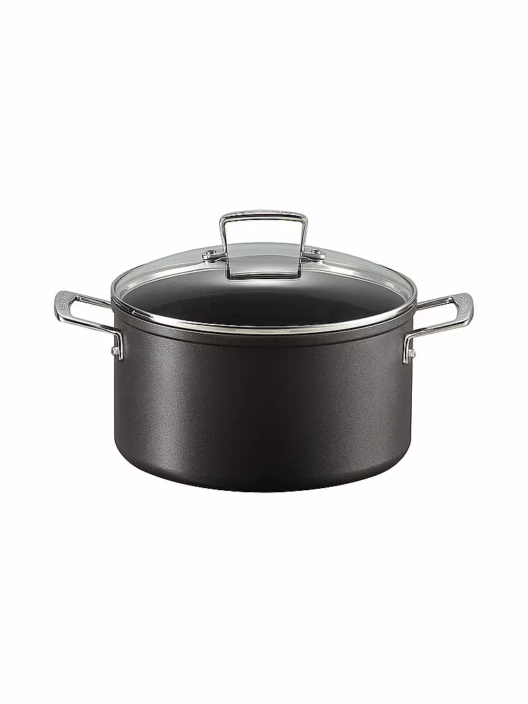 LE CREUSET | Faitout antiadhésif en aluminium avec couvercle 24cm/6l Noir | schwarz
