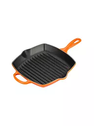 LE CREUSET | Grillpfanne quadratisch 26x26cm "Signature" (Schwarz) | Orange