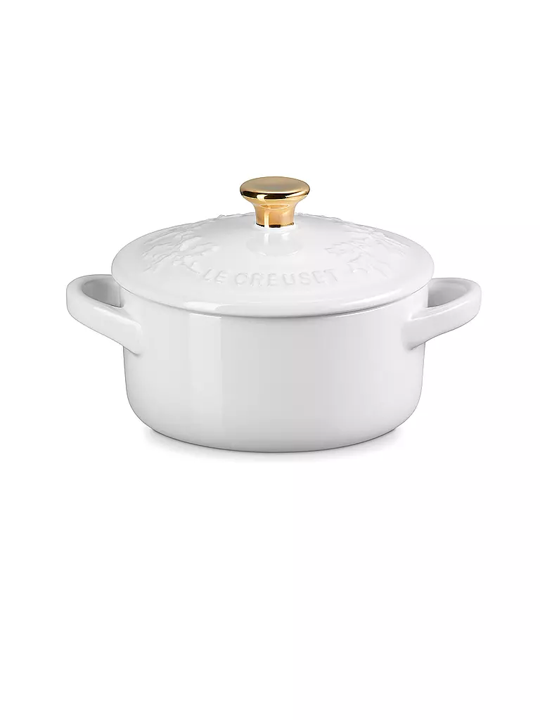 LE CREUSET | Mini cocotte avec couvercle 10cm/0,25l HOLLY White | Blanc