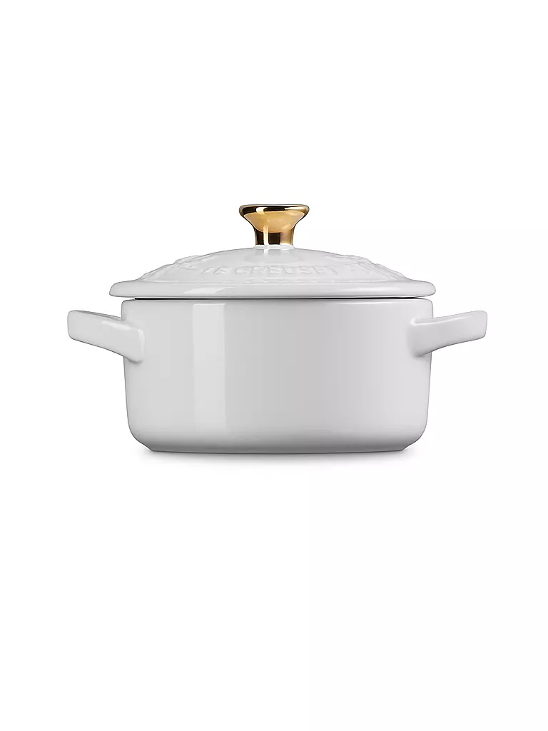 LE CREUSET | Mini cocotte avec couvercle 10cm/0,25l HOLLY White | Blanc