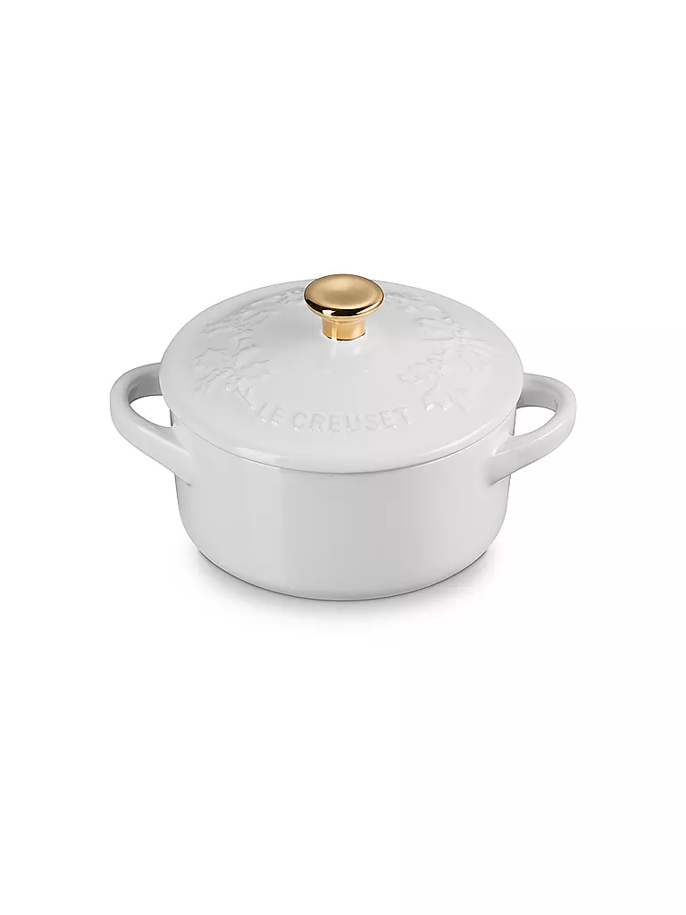 LE CREUSET | Mini cocotte avec couvercle 10cm/0,25l HOLLY White | Blanc