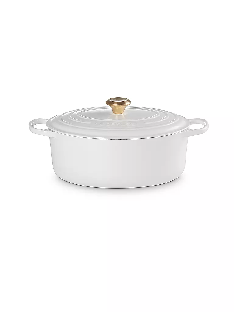 LE CREUSET | Ovaler Bräter aus Gusseisen Signature 31cm 6,3l White | Blanc