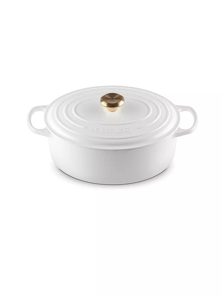 LE CREUSET | Ovaler Bräter aus Gusseisen Signature 31cm 6,3l White | Blanc