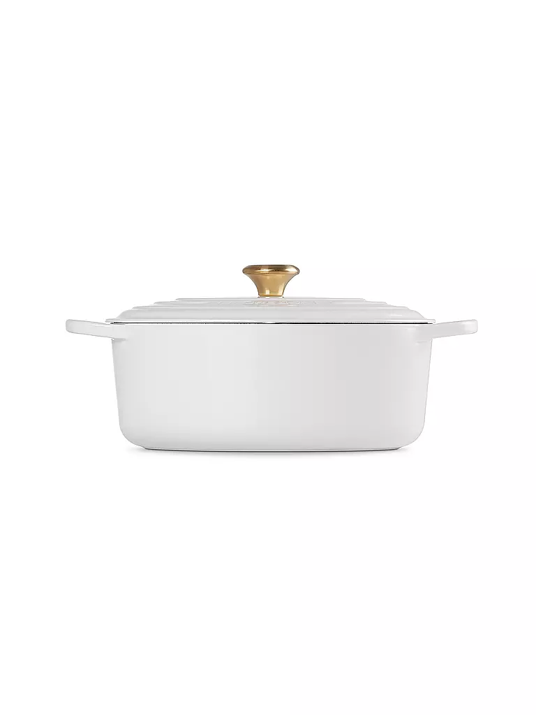 LE CREUSET | Ovaler Bräter aus Gusseisen Signature 31cm 6,3l White | Blanc