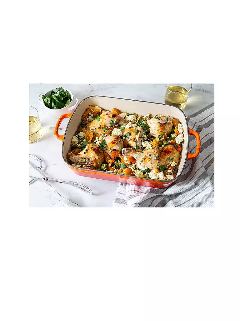 LE CREUSET | Plat à rôtir rectangulaire en fonte 33cm/4,9l SIGNATURE Rouge Four | Orange