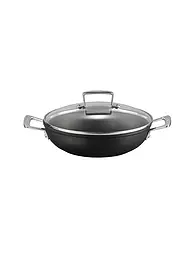 LE CREUSET | Poêle professionnelle antiadhésive en aluminium avec couvercle en verre 24cm/2,3l Noir | Noir