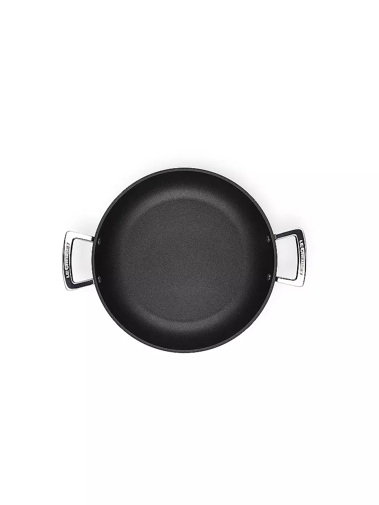 LE CREUSET | Poêle professionnelle antiadhésive en aluminium avec couvercle en verre 28cm/3,2l Noir | 