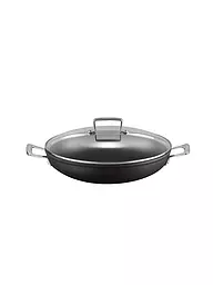 LE CREUSET | Poêle professionnelle antiadhésive en aluminium avec couvercle en verre 30 cm Noir | Noir