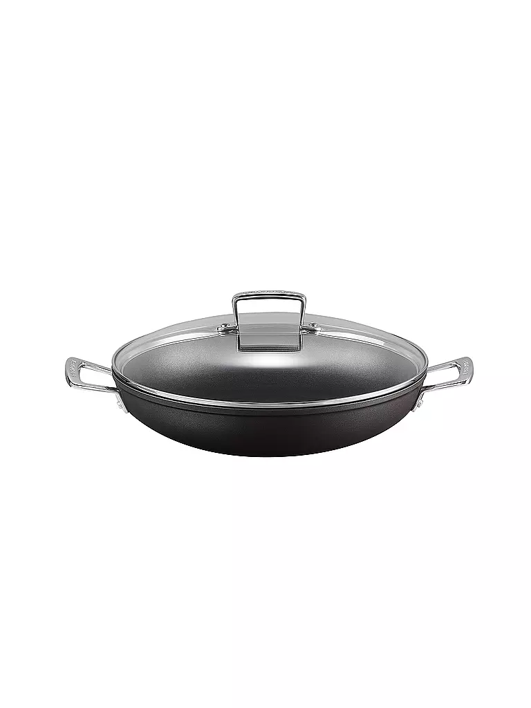 LE CREUSET | Poêle professionnelle antiadhésive en aluminium avec couvercle en verre 30 cm Noir | schwarz