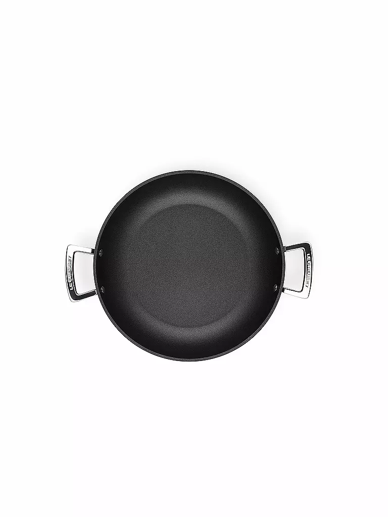LE CREUSET | Poêle professionnelle antiadhésive en aluminium avec couvercle en verre 30 cm Noir | 