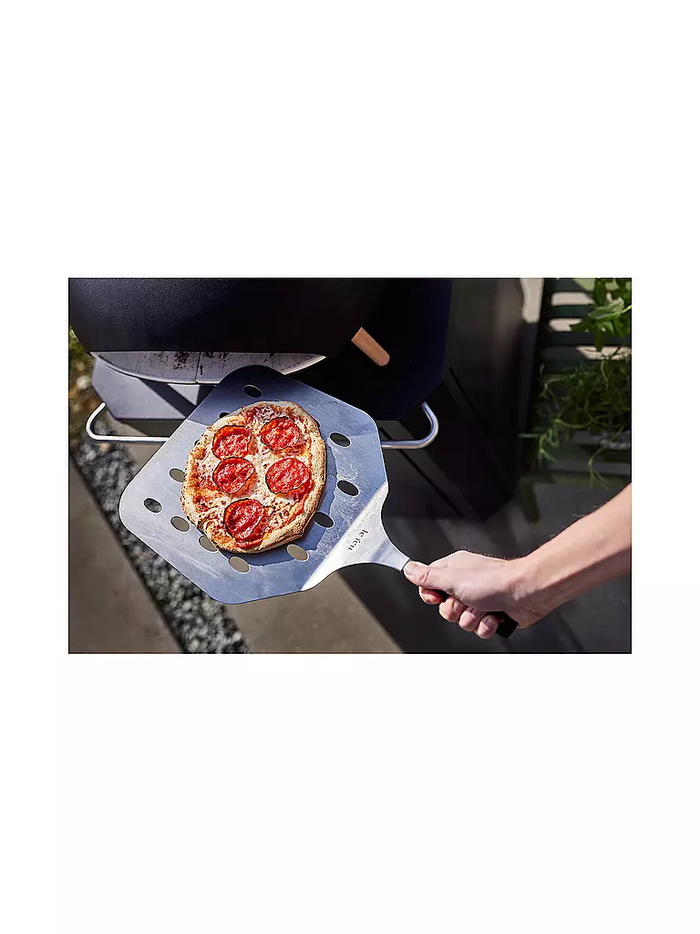 LE FEU | Pelle à pizza en acier inoxydable / Noir | Argent