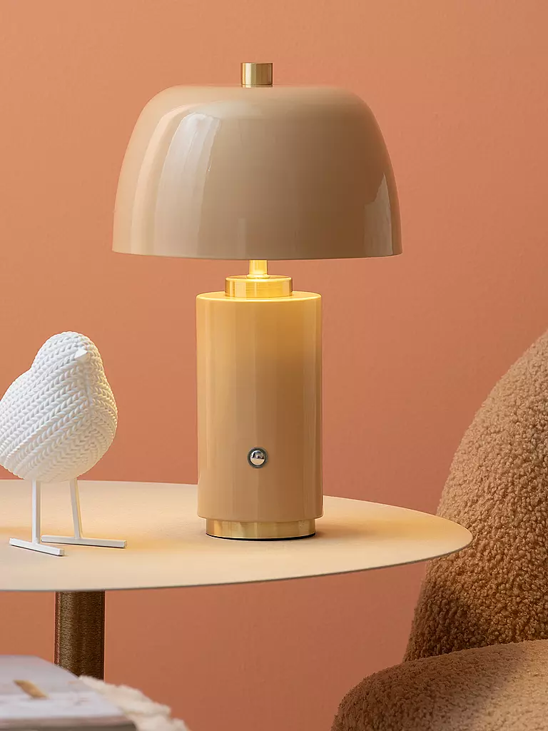 LEITMOTIV | Lampe de table LED FREYA Iron Soft Brown | hellbraun